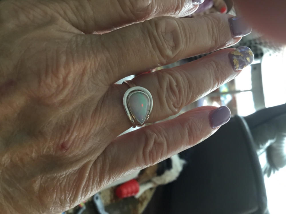 Ethiopian Opal Ring, Designer Ring, Gemstone Ring, Handmade Ring, Statement Ring, 925 Silver Ring, Boho Ring, Women Ring, Gift For Her - Customer Photo From Carol Callan