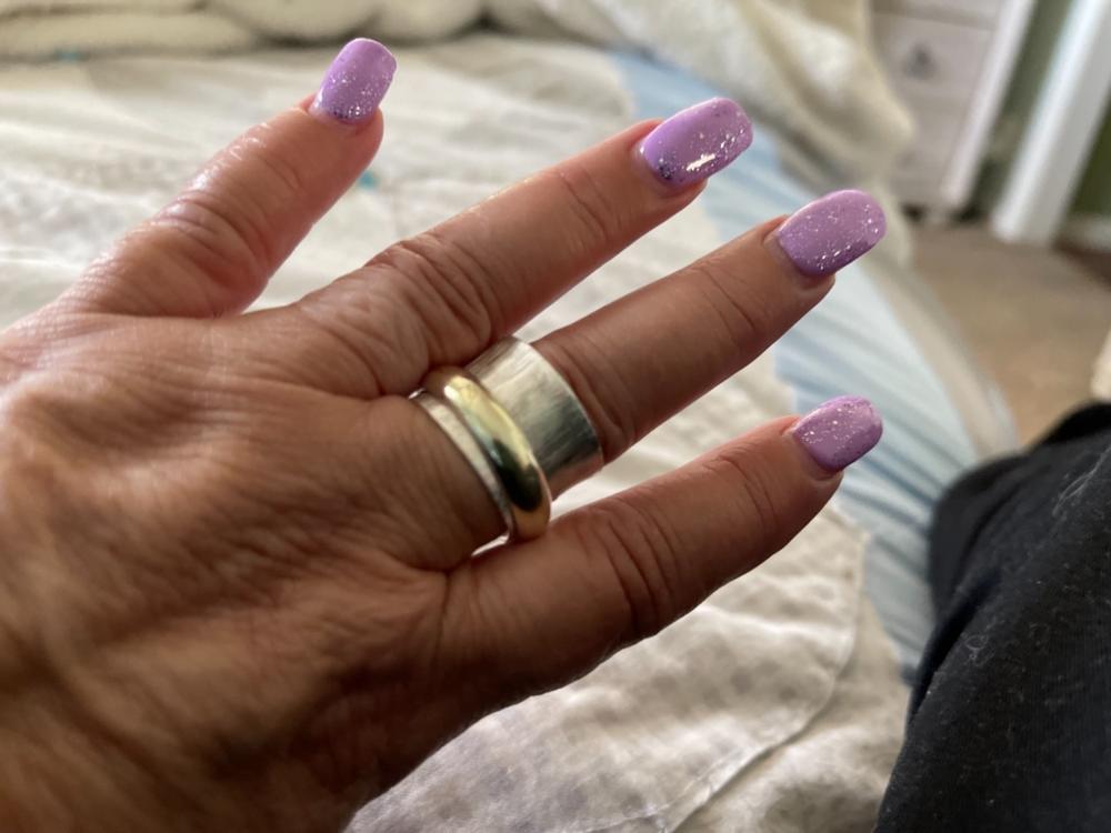 Unique Wide Band Spinner Ring, Sterling Silver Ring for Women, Chunky Fidget Meditation Ring, Spinner Ring, Worry Ring - Customer Photo From Jessie S.