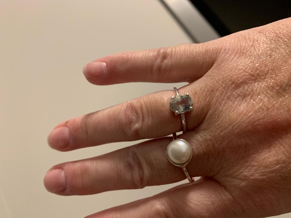 Green Amethyst 925 Sterling Silver Ring, Birthstone, Handcrafted Women Prong Set Jewelry - Customer Photo From Angela Griesser