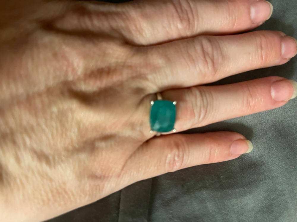 Colombian Emerald 925 Sterling Silver Ring,Handmade Jewelry, Birthday Gift - Customer Photo From Debra D.