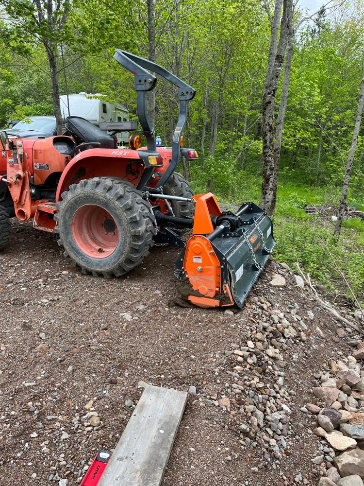 65" Rotary Tiller, 6" Tilling Depth, 3-Point Hitch, 30-50 HP Tractor, PTO shaft, Category 1 & 2 hookups TMG-RT165 - Customer Photo From Calvin McMullin 