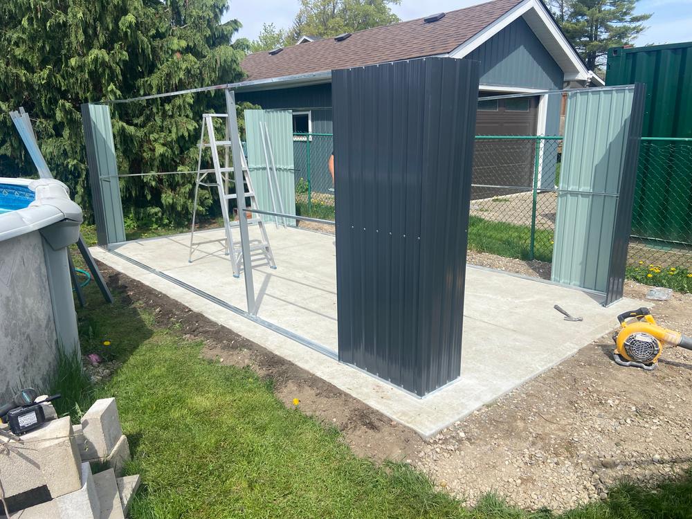 10’ x 20’ Metal Garage Shed, Double Front & Side Doors, 185 Sq-Ft, 7’8" Peak - Customer Photo From Dave From