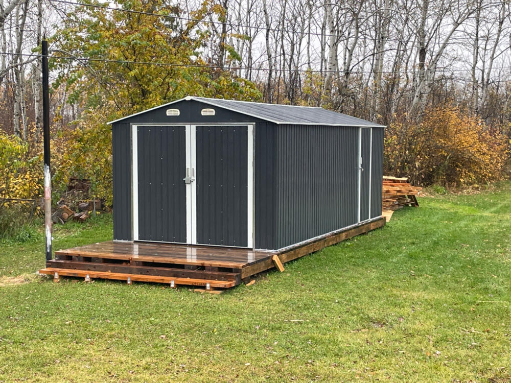 10’ x 20’ Metal Garage Shed, Double Front & Side Doors, 185 Sq-Ft, 7’8" Peak - Customer Photo From Jacob Friesen