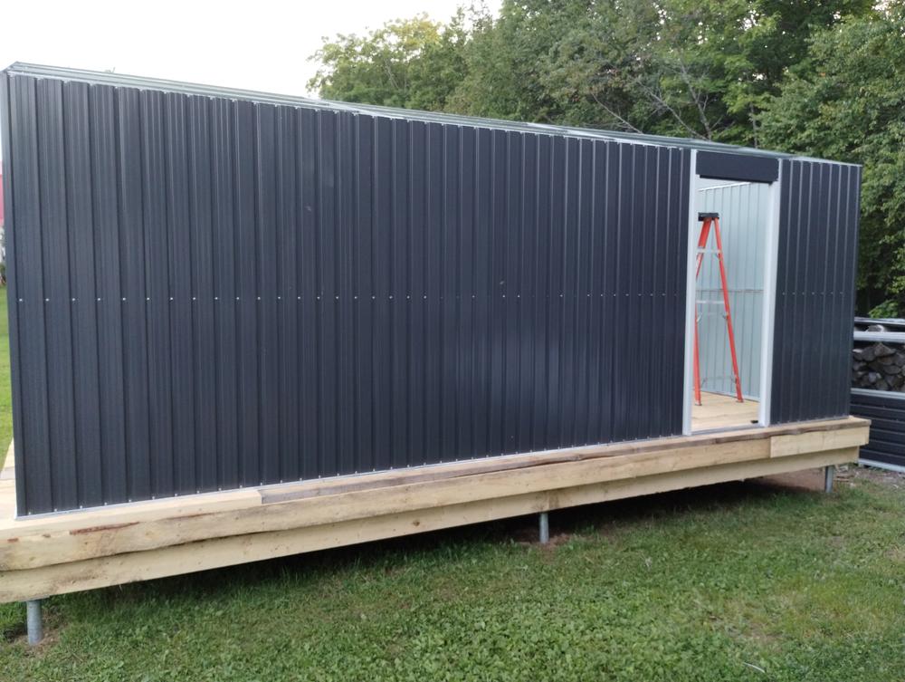 13’ x 20’ Metal Garage Shed, Double Front & Side Doors, 240 Sq-Ft, 7’9" Peak - Customer Photo From Rene L Perron