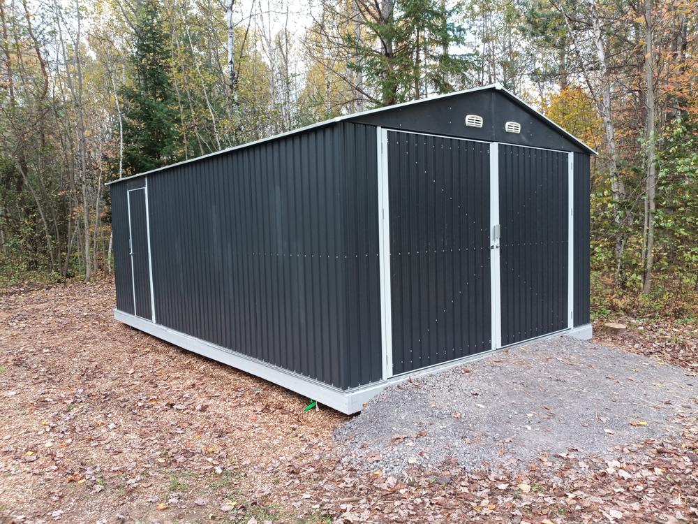 13’ x 20’ Metal Garage Shed, Double Front & Side Doors, 240 Sq-Ft, 7’9" Peak - Customer Photo From ML