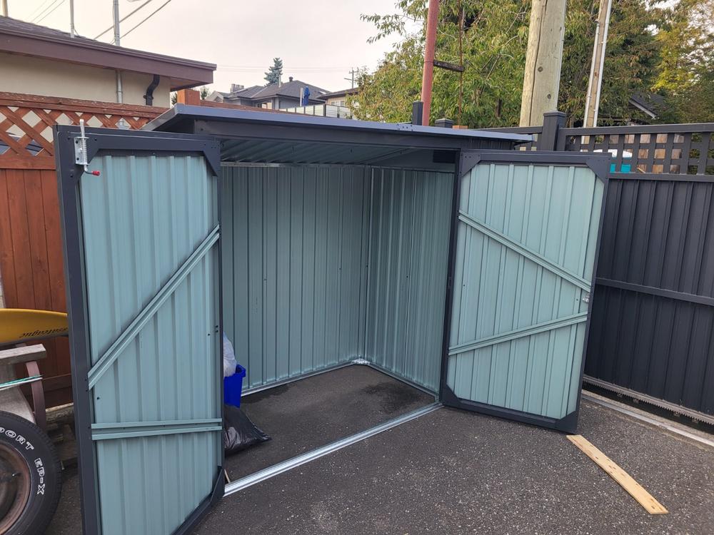 8' x 10' Galvanized Apex Roof Metal Shed, 29 GA Corrugated Metal, 67