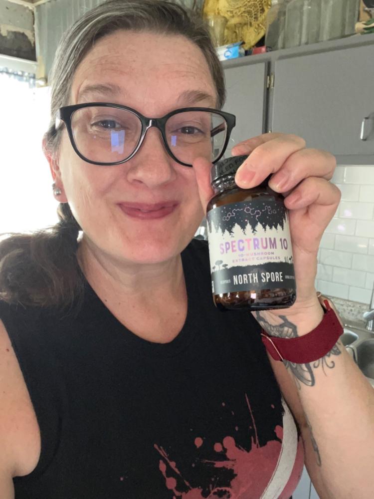 Organic ‘Spectrum 10’ High Potency Mushroom Capsules - Customer Photo From Christina Chaney