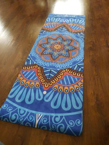 Tapis de Yoga Lotus Bleu - Customer Photo From Suzy