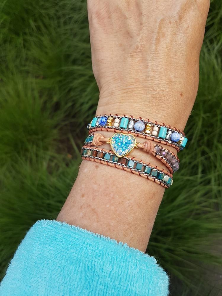 Bracelet en pierres naturelles Opale et Apatite - Customer Photo From Brenda