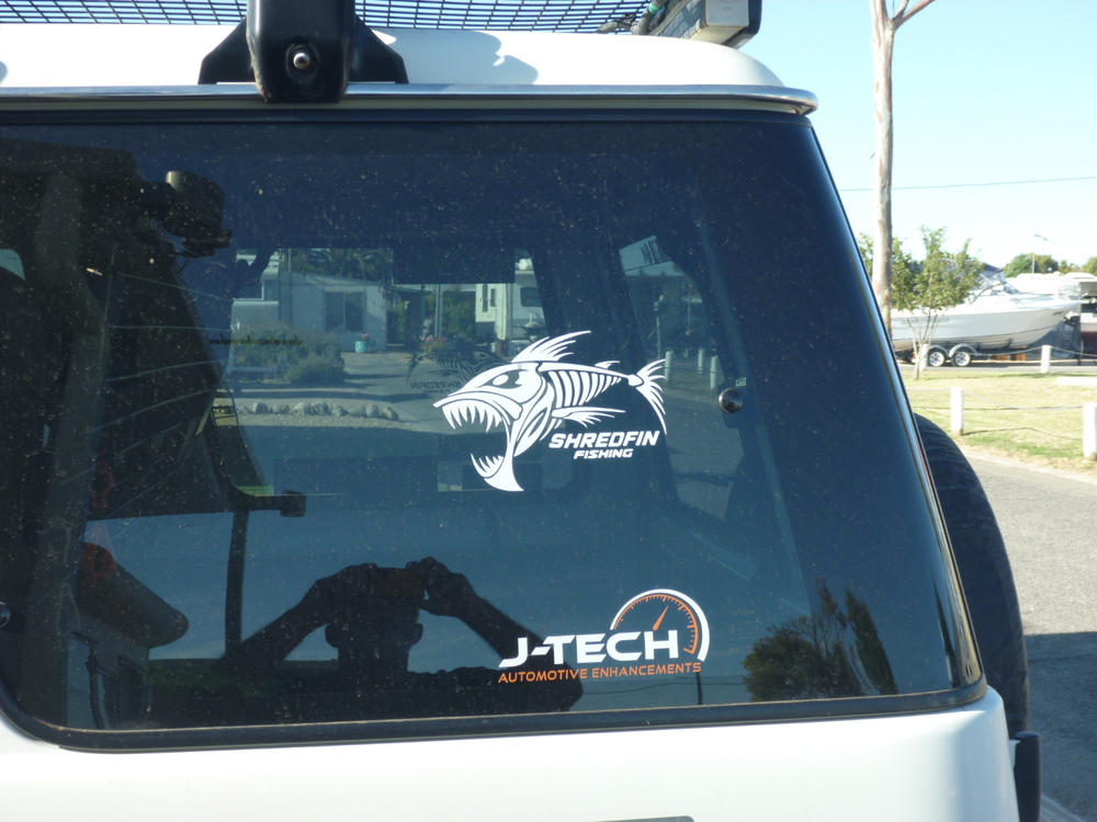 ShredFin Die Cut Window Decal - Customer Photo From Jerry Tatchell