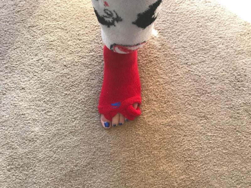 Red Foot Alignment Socks - Customer Photo From Lois P.