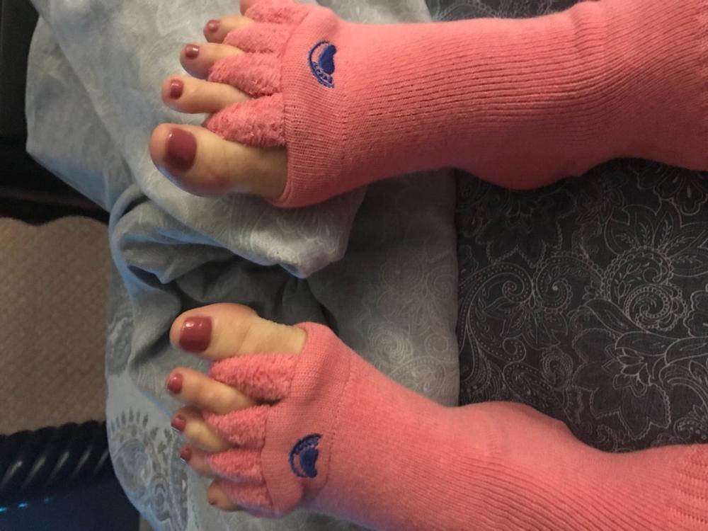 Pink Foot Alignment Socks - Customer Photo From Lisa S.