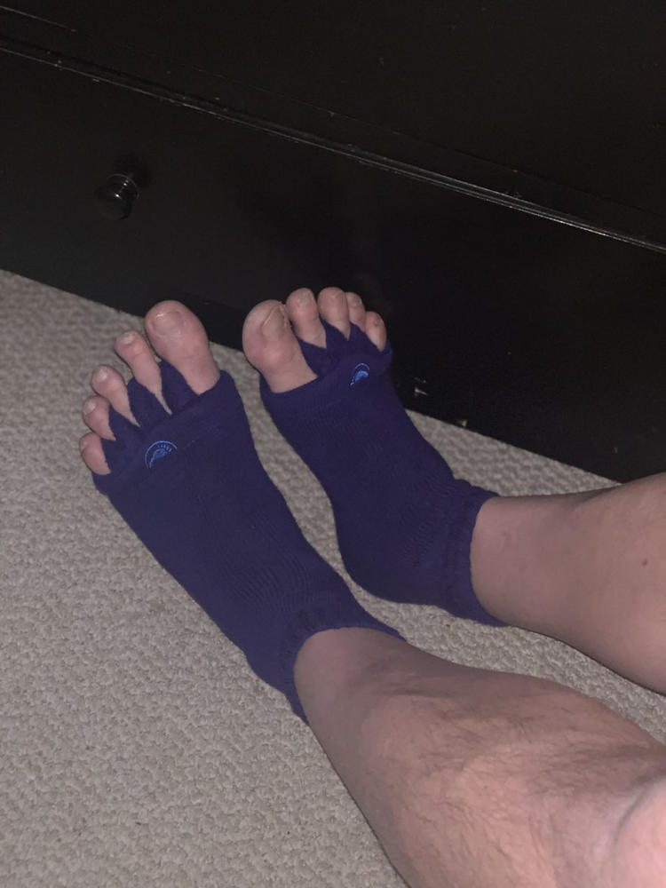 Purple Foot Alignment Socks - Customer Photo From Susie Tannery