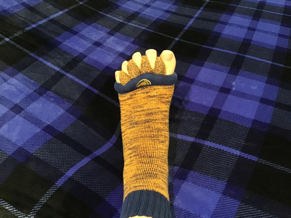 Navy & Orange Foot Alignment Socks - Customer Photo From Denice Stout