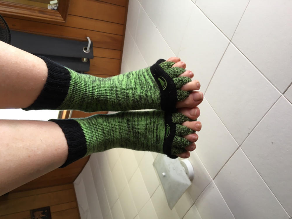 2 Pairs Toe Separator Socks, Foot Alignment Socks Cotton Massage Toeless  Socks Stretch Sports Socks for Yoga Gym 