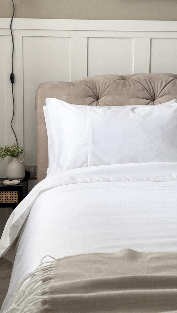 Egyptian Cotton 500 Thread Count Sateen Luxury Duvet Cover and Two Standard Pillowcases, Pure White - Customer Photo From Raquel D.