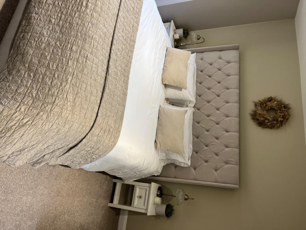 Egyptian Cotton 500 Thread Count Sateen Luxury Duvet Cover and 40cm Deep Fitted Sheet Set With Two Standard Pillowcases, Pure White - Customer Photo From Kirsty m.