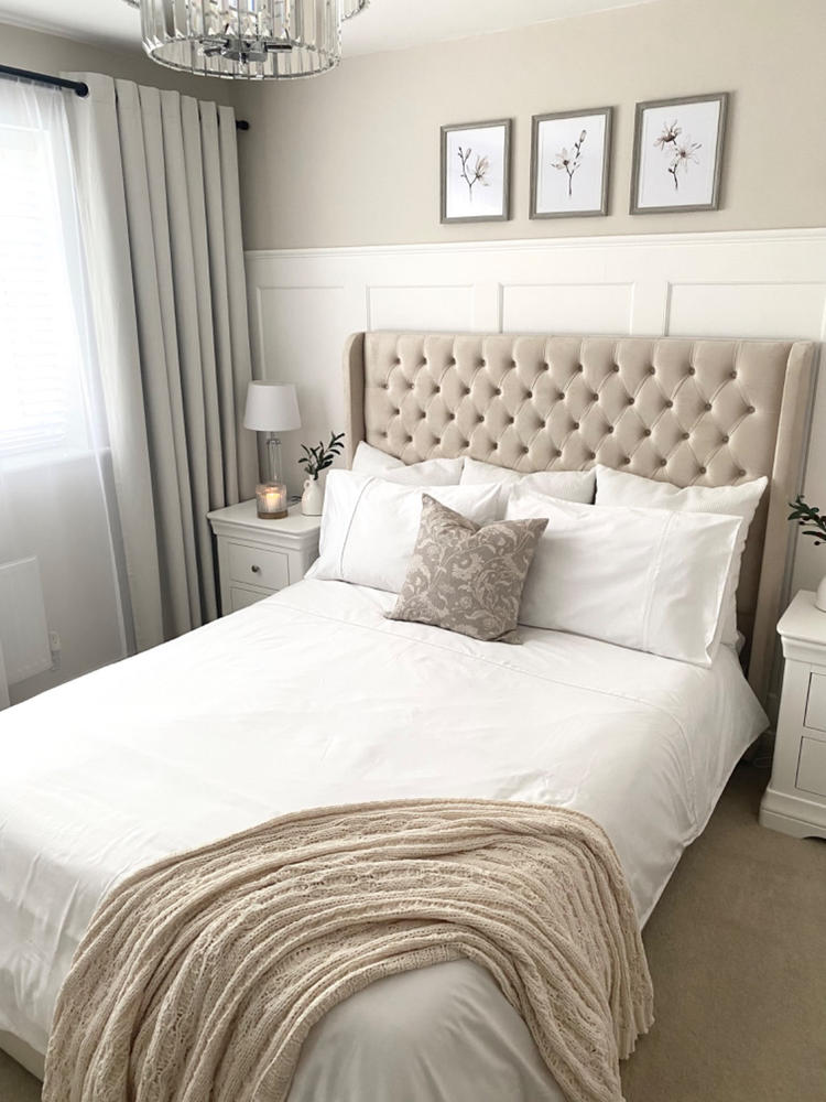 Egyptian Cotton 500 Thread Count Sateen Luxury Duvet Cover and 40cm Deep Fitted Sheet Set With Two Standard Pillowcases, Pure White - Customer Photo From Samira T.