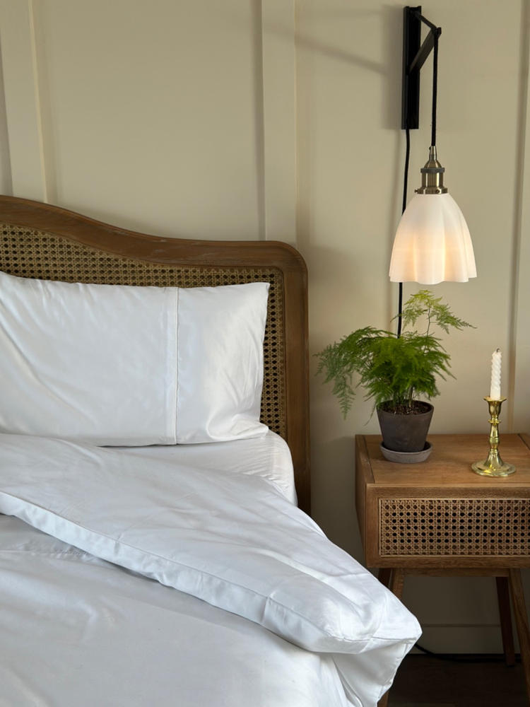 Egyptian Cotton 500 Thread Count Sateen Luxury Duvet Cover and 40cm Deep Fitted Sheet Set With Two Standard Pillowcases, Pure White - Customer Photo From Mary H.