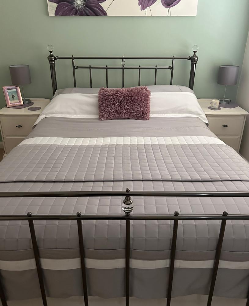 Egyptian Cotton 500 Thread Count Sateen Luxury Duvet Cover and Deep Fitted Sheet Set With Two Standard Pillowcases, Subtle Grey - Customer Photo From Vicky 