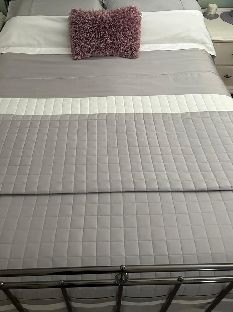 Egyptian Cotton 500 Thread Count Sateen Luxury Duvet Cover and Deep Fitted Sheet Set With Two Standard Pillowcases, Subtle Grey - Customer Photo From Vicky 