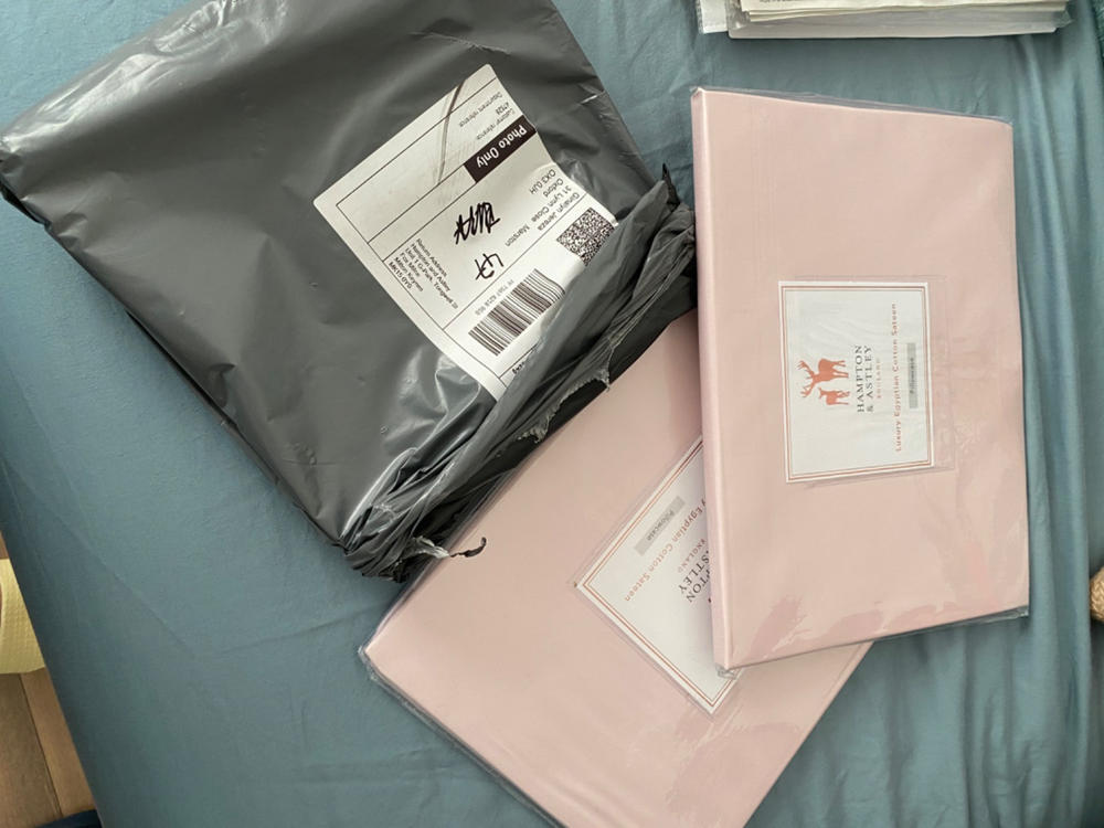 Egyptian Cotton 500 Thread Count Sateen Luxury Standard Pillowcase, Set of Two, Pink - Customer Photo From Ginalyn J.
