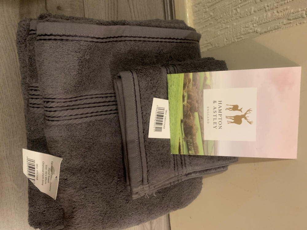 Egyptian Cotton 6 Piece Luxury Bath Towel Set, Charcoal Dark Grey - Customer Photo From Melissa S.