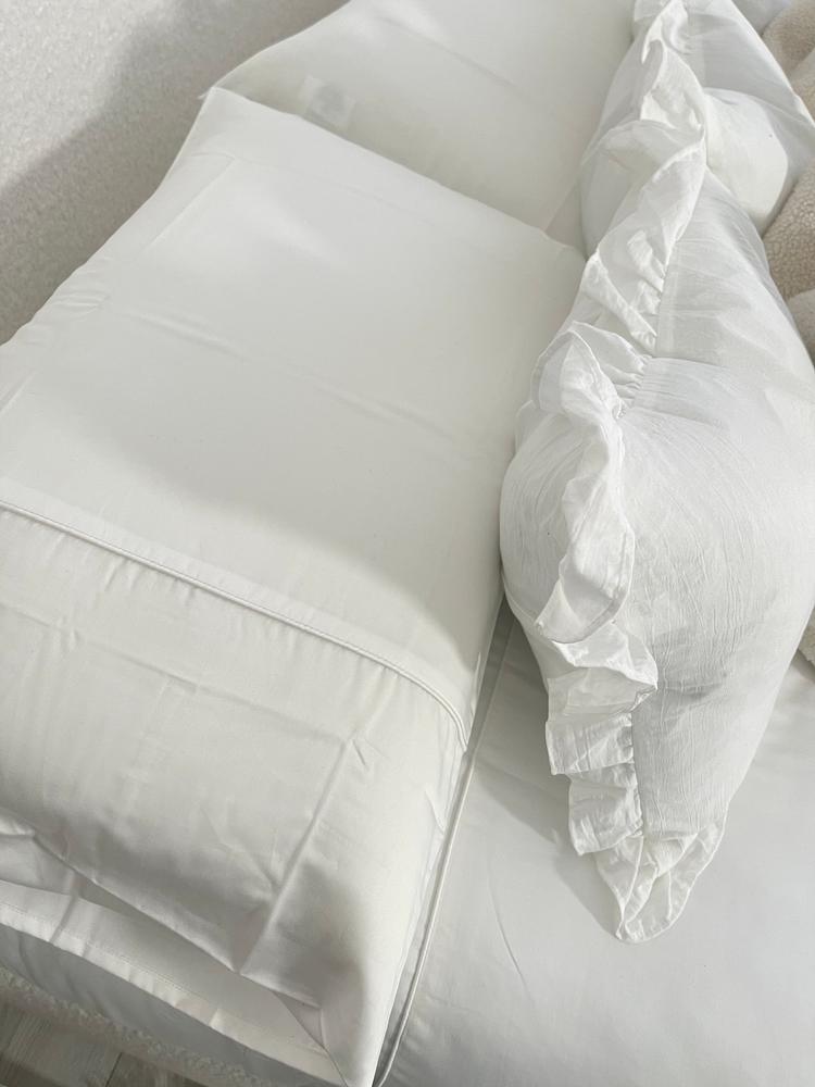 Egyptian Cotton Sateen Luxury Duvet Cover and Two Pillowcases, Pure White - Customer Photo From Ada 