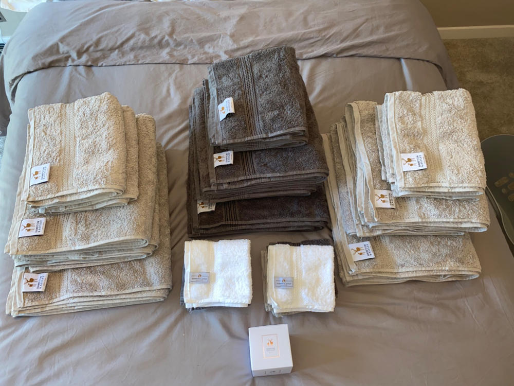 Egyptian Cotton 7 Piece Luxury Bath Towel Set, Subtle Grey - Customer Photo From Zoe H.