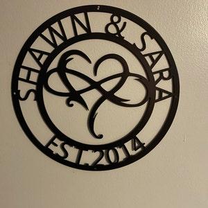 Personalized Infinity Heart Metal Sign - Customer Photo From Sara Champlin