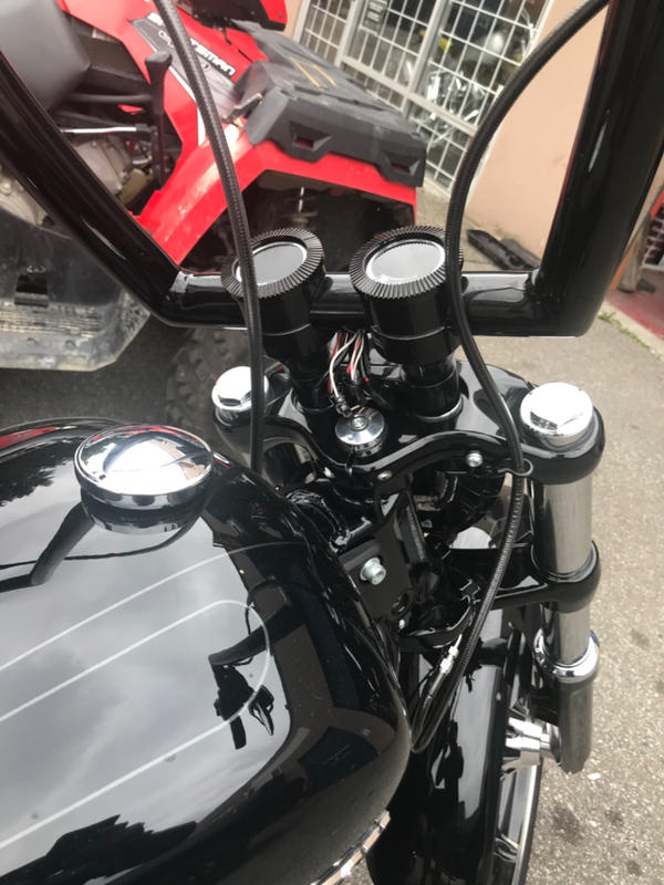 LA Chopper LA-7391-00M Flat Black Aluminum Gauge Mount 3-1//2/" On Center 1/" Bars
