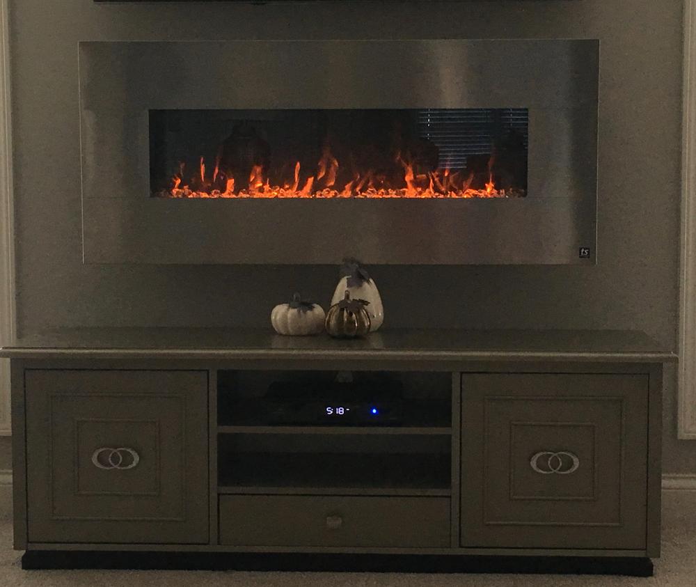 The Onyx Stainless 80026 50 Inch Wall Mounted Electric Fireplace - Customer Photo From Karen