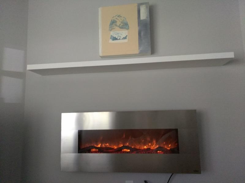The Onyx Stainless 80026 50 Inch Wall Mounted Electric Fireplace - Customer Photo From Debra G.