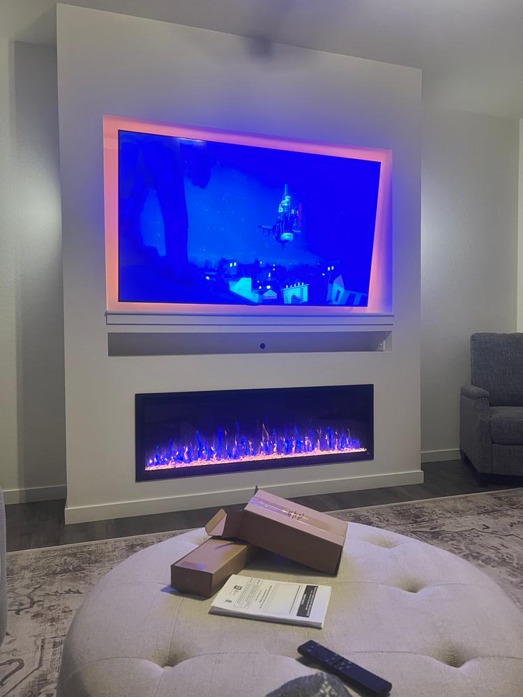 Sideline Elite 60 Inch Recessed Smart Electric Fireplace 80037 - Customer Photo From Megan L.