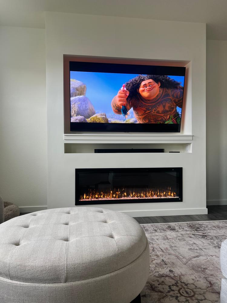 Sideline Elite 60 Inch Recessed Smart Electric Fireplace 80037 - Customer Photo From Megan L.