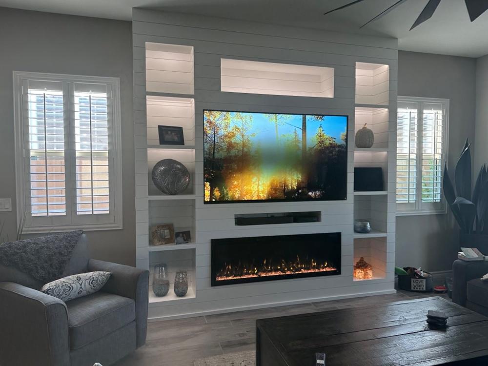 Sideline Elite 60 Inch Recessed Smart Electric Fireplace 80037 - Customer Photo From Mary Nichols