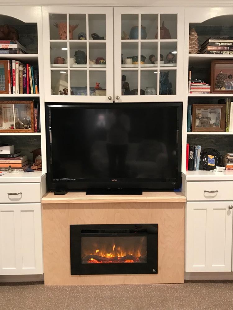 The Sideline 28 Inch Recessed Electric Fireplace 80028 - Customer Photo From Anne