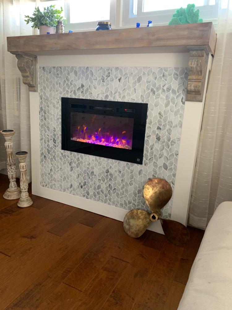 The Sideline 28 Inch Recessed Electric Fireplace 80028 - Customer Photo From Jacklyn