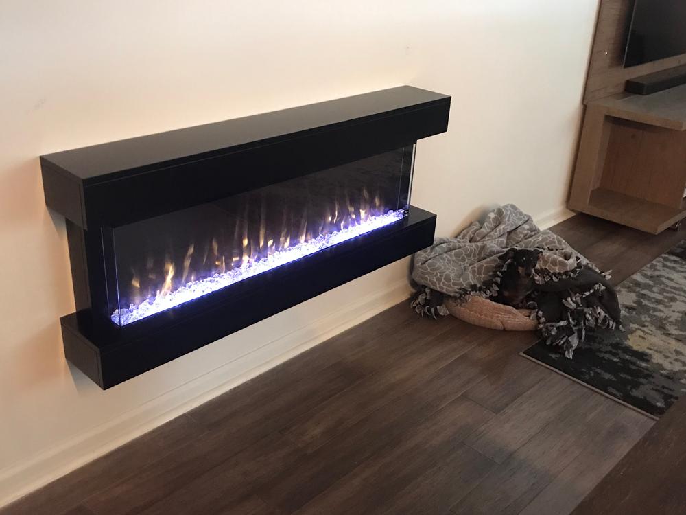 Chesmont White 50 Inch 80033 Wall Mount 3-Sided Smart Electric Fireplace (Alexa/Google Compatible) - Customer Photo From Christopher 