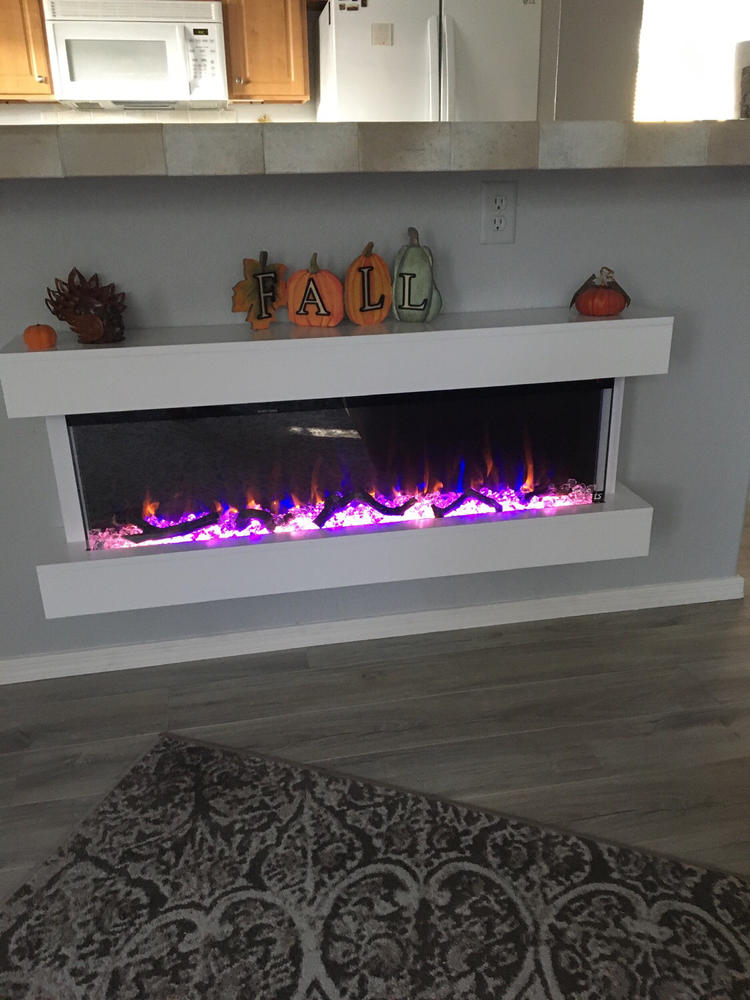 Chesmont White 50 Inch 80033 Wall Mount 3-Sided Smart Electric Fireplace (Alexa/Google Compatible) - Customer Photo From Maureen Gillis
