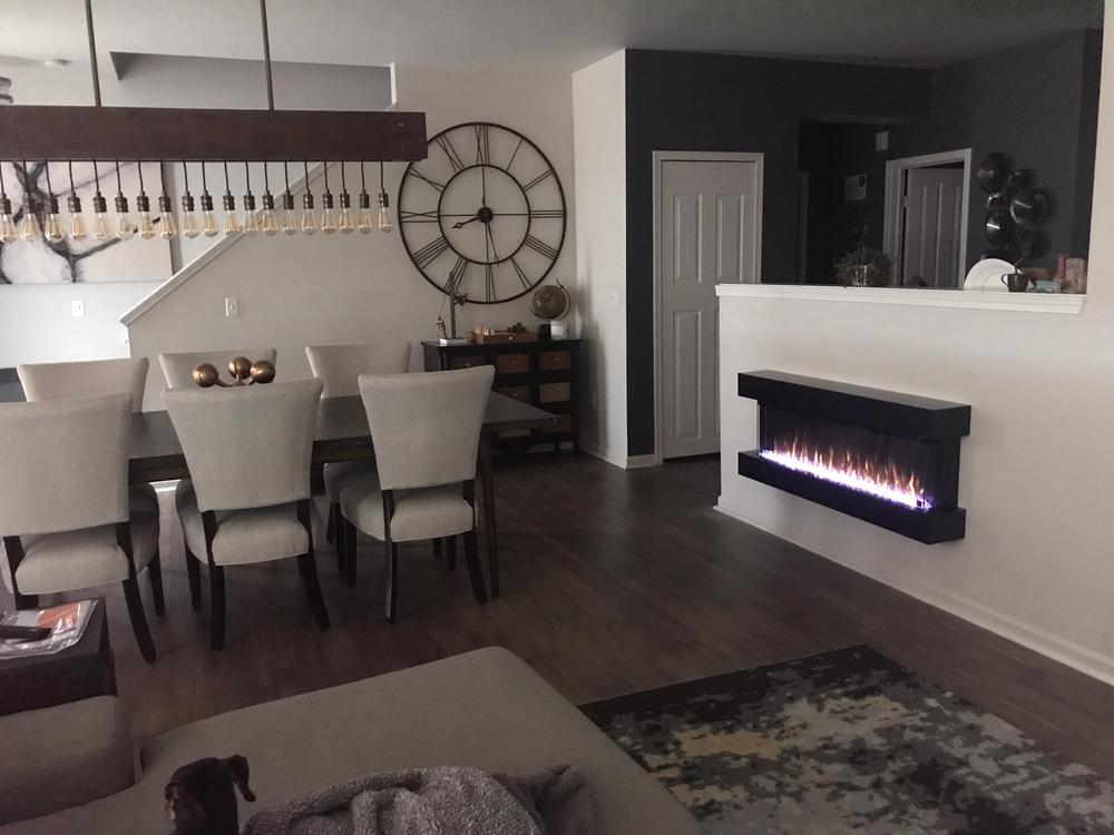 Chesmont White 50 Inch 80033 Wall Mount 3-Sided Smart Electric Fireplace (Alexa/Google Compatible) - Customer Photo From Christopher 