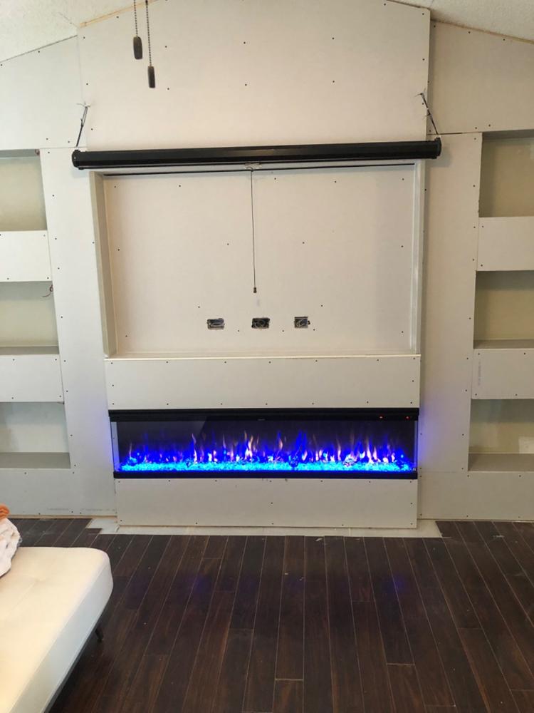 Sideline Infinity 72 inch 3 Sided Recessed Smart Electric Fireplace 80051 - Customer Photo From John Schneider