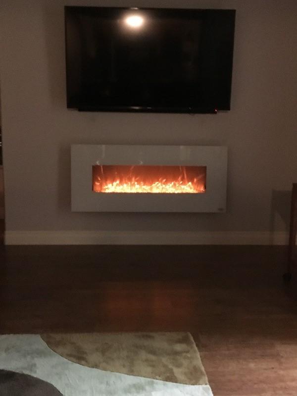 The Ivory 80002 50 Inch Wall Mounted Electric Fireplace - Customer Photo From Kathryn J.