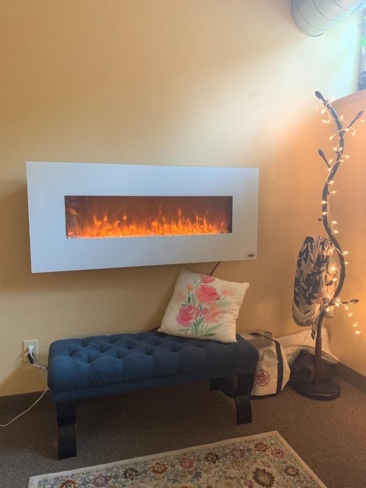 The Ivory 80002 50 Inch Wall Mounted Electric Fireplace - Customer Photo From Marni Millet