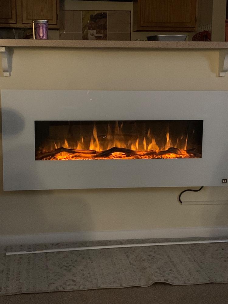 The Ivory 80002 50 Inch Wall Mounted Electric Fireplace - Customer Photo From Yvette Nellom
