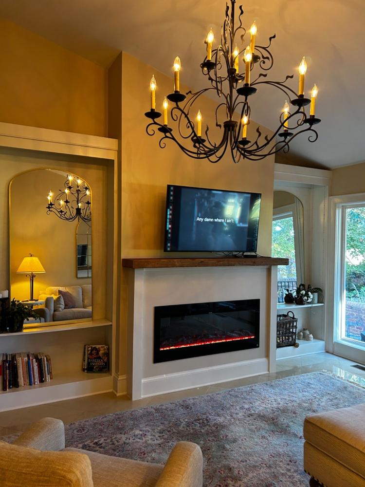 The Sideline 50 Inch Recessed Smart Electric Fireplace 80004 - Customer Photo From SUSAN MORRIS