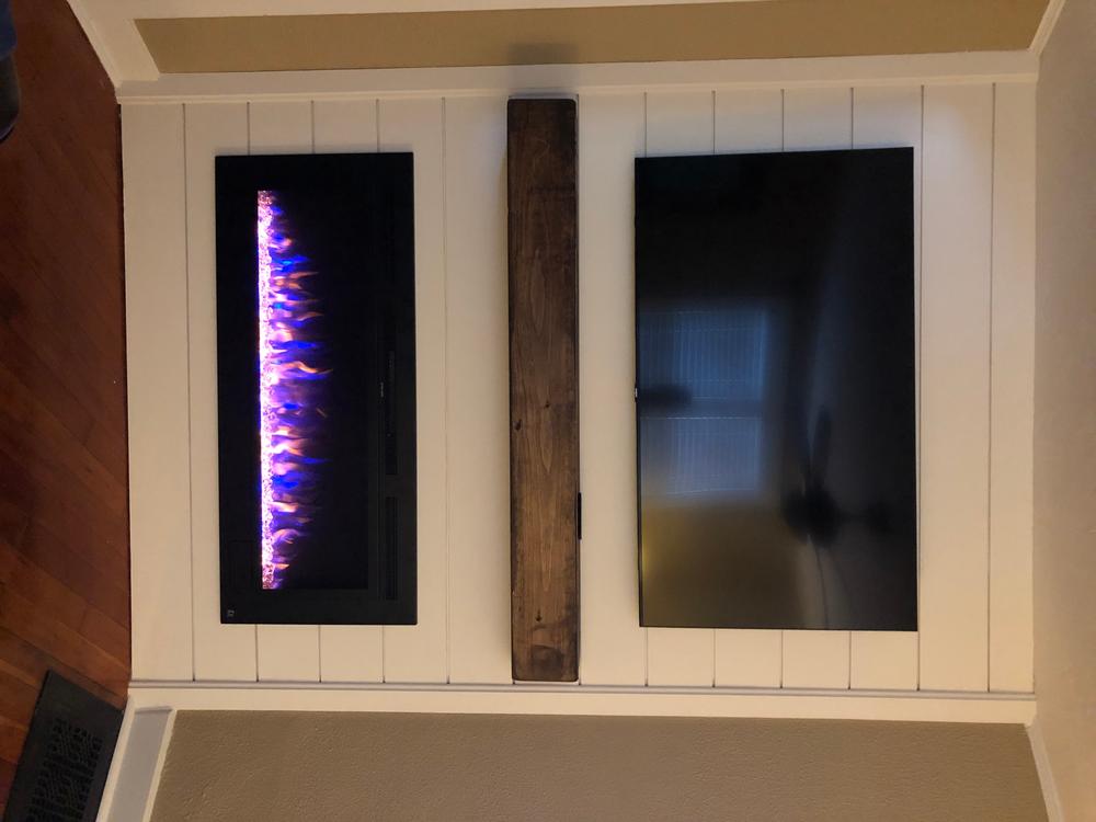 The Sideline Steel 50 inch Mesh Screen Non Reflective Recessed Electric Fireplace 80013 - Customer Photo From Shirley D