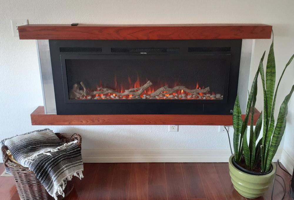 The Sideline Steel 50 inch Mesh Screen Non Reflective Recessed Electric Fireplace 80013 - Customer Photo From Thalia D