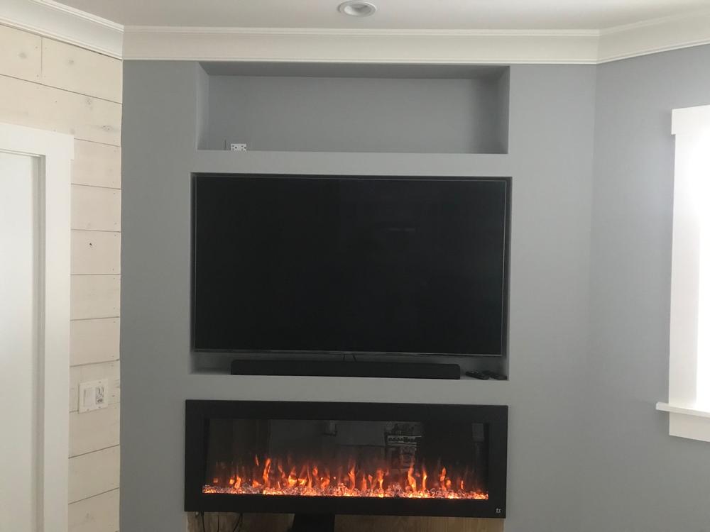 The Sideline Outdoor/Indoor 50 Inch Recessed/Wall Mounted Electric Fireplace (No Heat) 80017 - Customer Photo From Constantine W.