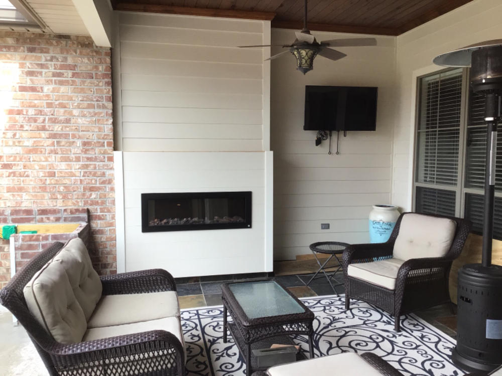 The Sideline Outdoor/Indoor 50 Inch Recessed/Wall Mounted Electric Fireplace (No Heat) 80017 - Customer Photo From Doug Bourdreaux
